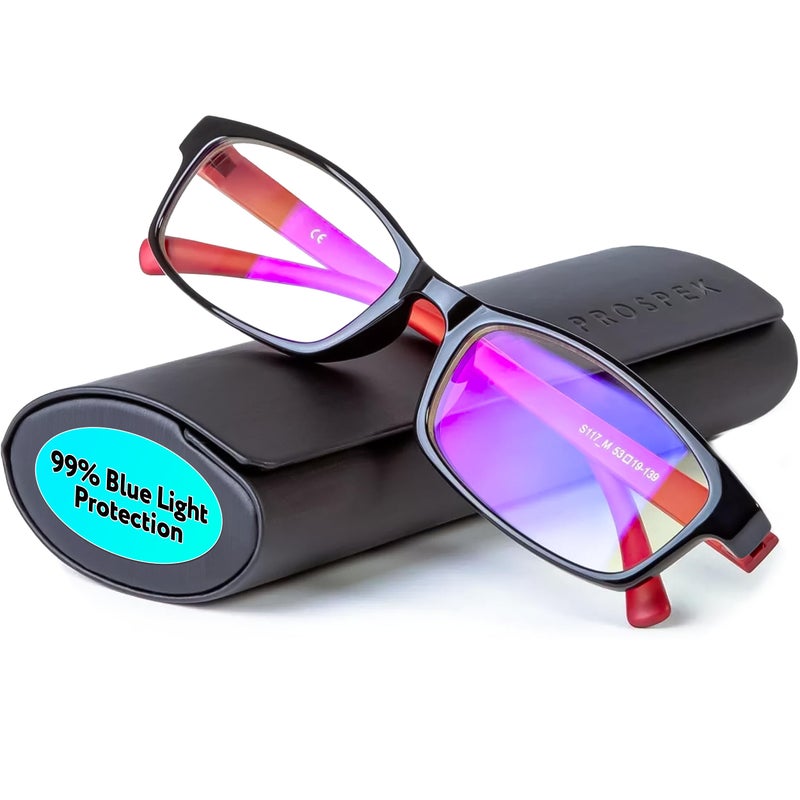 PROSPEK Blue Light Blocking Glasses for Women Men 99 Harmful Blue Light Filter AntiGlare Clear Lenses NonPrescription Computer Glasses